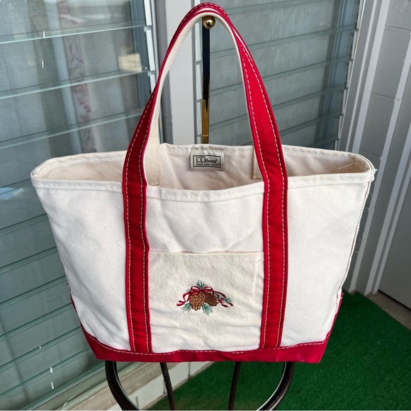 L.L. Bean Bags Vintage Ll Bean Boat And Tote Canvas Tote Bag Red